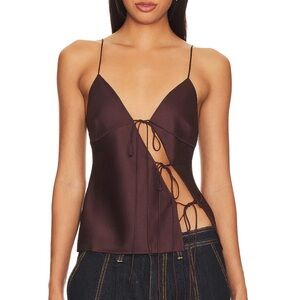 Lioness by Revolve Mariah Tie Closure Satin Camisole Y2K 2000s Date Night
